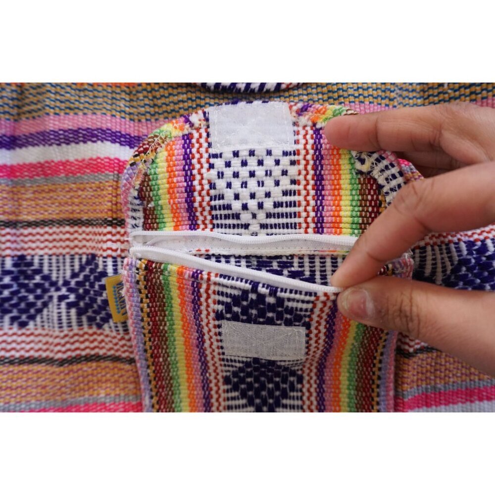 Pinzon Mexican Backpack Boho Woven Baja Bag - Picture 2 of 6